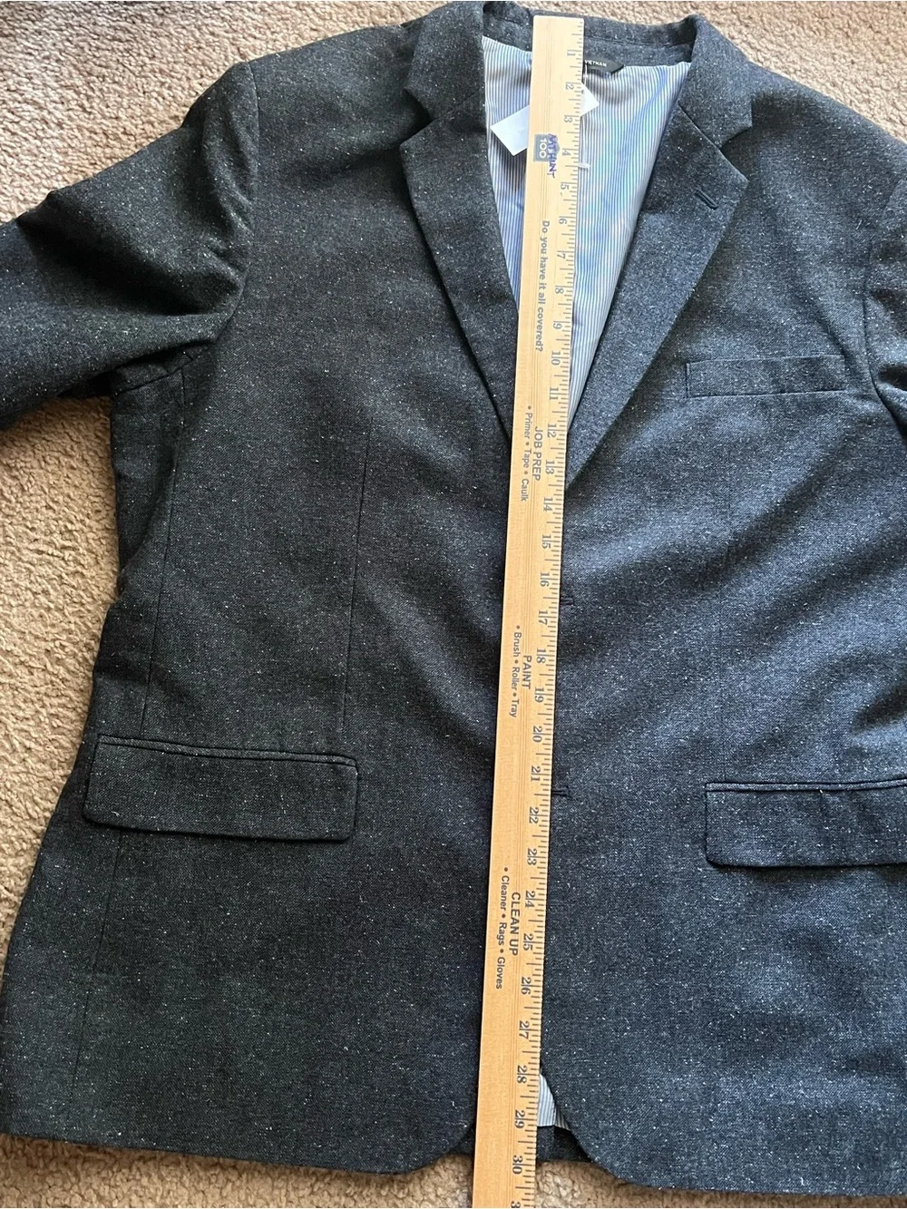 NWT Banana Republic Wool Blend Tailored Slim Fit Sport Coat Jacket 46R Charcoal